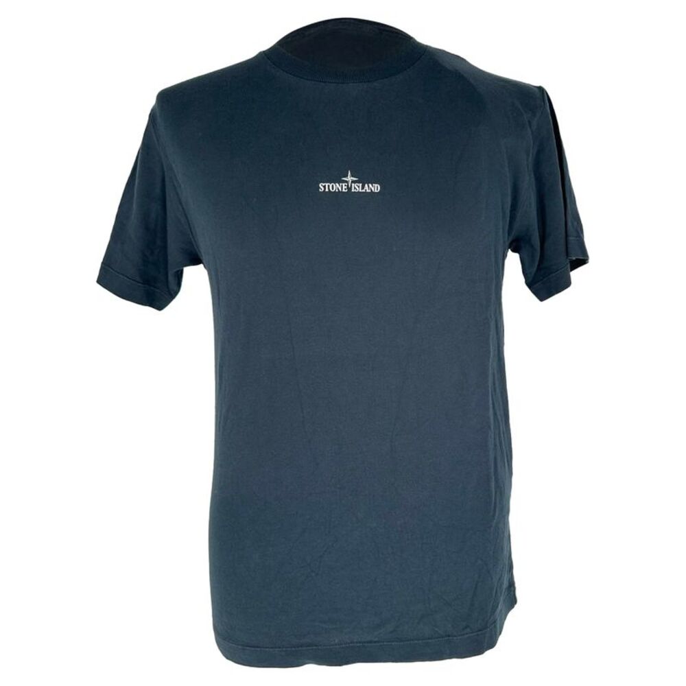 Stone Island Logo-Print T-Shirt in Black Cotton
